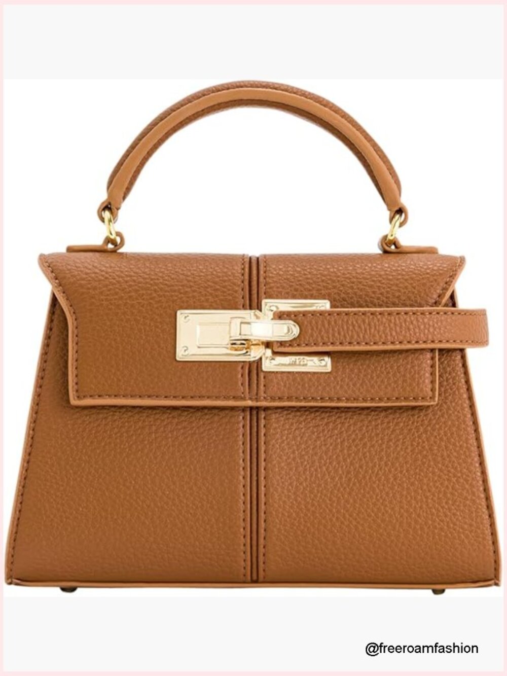 Vegan Leather Top Handle Bag With Detachable Crossbody Strap